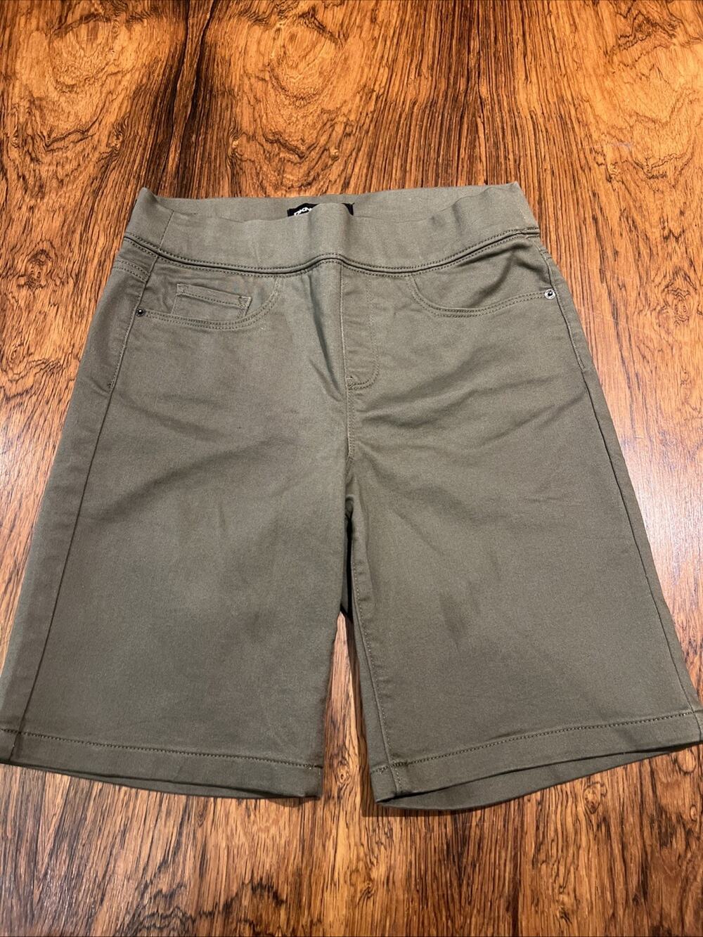 DKNY Jeans Women Short Green Size Small Stretch Pockets Cotton Blend
